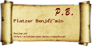 Platzer Benjámin névjegykártya